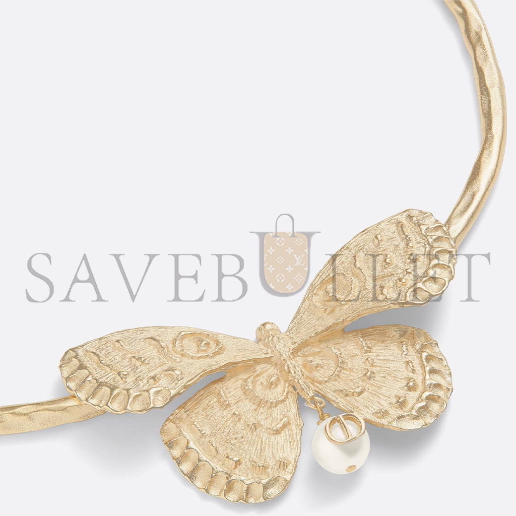 D*or mÉtamorphose bracelet matte gold-finish metal with white resin pearl b2142womrs_d301